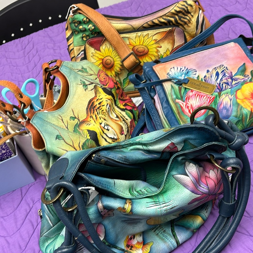 Bundle of three Anuschka bags. Extreme work of art.